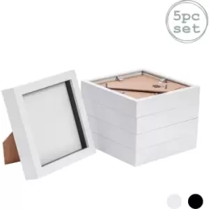 3D Box Photo Frames - 6 x 6' - White - Pack of 5 - Nicola Spring
