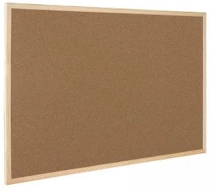 Q Connect Wooden Frame Cork Board - 40x60cm