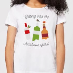 Getting Into The Christmas Spirit Womens Christmas T-Shirt - White - 3XL