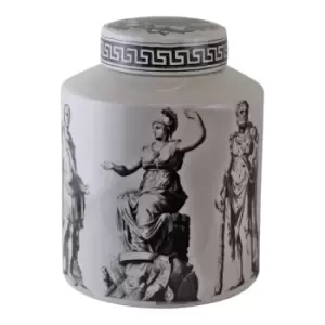 Geko Small Round Grecian Style Porcelain Jar Grecian Pottery