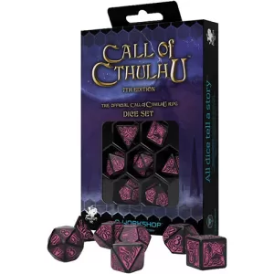 Call of Cthulhu 7th Edition Black & Magenta Dice Set