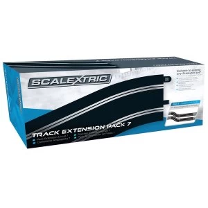 4 x 350mm Straights 4 x Radius 3 Curve 22.5&deg; Scalextric Track Extension Pack 7