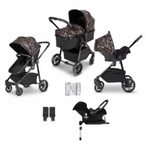 Ickle Bubba Moon 3 In 1 Travel System Isofix - Copper On Black With Black Handles