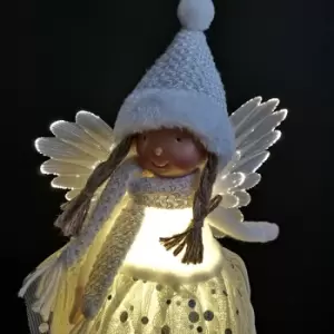 50cm Standing Light Up Christmas Angel Decoration Ornament with Warm White LEDs