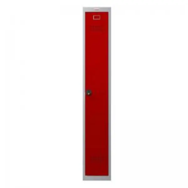 Phoenix PL Series 1 Column 1 Door Personal Locker Grey Body Red Door EXR61958PH