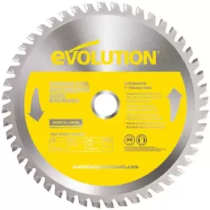 Evolution Power Tools - Evolution 185mm Stainless Steel Cutting 48 Tooth Tungsten Carbide Tipped Circular Saw Blade