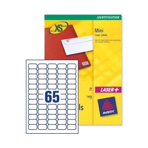 Avery J8651-25 Mini Addressing Inkjet Labels 38.1 x 21.2mm White Pack of 1625 Labels