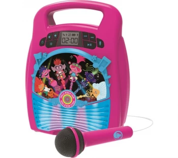 EKIDS DreamWorks Trolls World Tour TR-553 Bluetooth Karaoke System - Pink & Blue, Pink