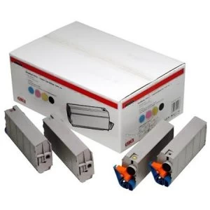 OKI 01101101 Rainbow Pack of 4 Toner Cartridges CMYK