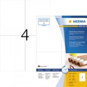 Herma 4377 Labels (A4) 105 x 148mm Paper White 400 pcs Extra strong Weatherproof labels