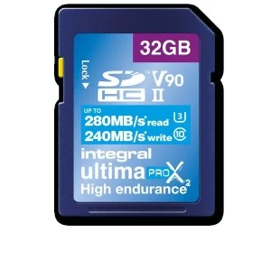 Integral 32GB SD Card UHS II SDHC Cl10 UHS 2 U3 R-280 W-240 Mb/S
