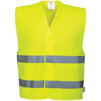 CV474 - Yellow Sz 4XL/5XL Hi-Vis Two Band Vest Safety Reflective - Portwest