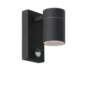 Lucide ArneLed Modern Wall Spotlight Outdoor PIR Sensor 63cm LED GU10 1x5W 2700K IP44 Black