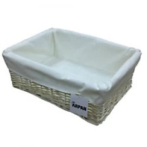 ARPAN Storage Basket Wicker White 43 x 32 x 16cm Set of 3