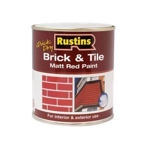 Rustins Quick Dry Brick & Tile Paint Matt Red 1 litre