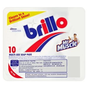 Mr Muscle and Brillo Multi-Use Soap Pads - 10 Pack