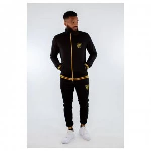 Fresh Ego Kid Mens Polyester Tracksuit Top - Black/Yellow