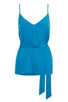 French Connection Dalma Crepe Light Strappy Cami Blue