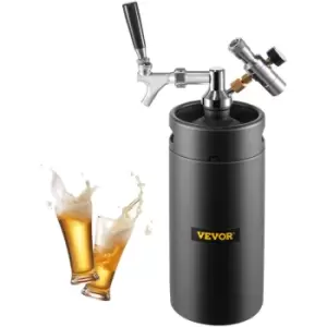Beer Growler Tap System, 135Oz Mini Keg, 4L Pressurized Beer Growler, 304 Stainless Steel Mini Keg Growler, Comes with Dual Pressure Display CO2