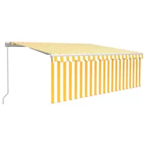 Vidaxl Manual Retractable Awning With Blind 4.5X3M Yellow & White