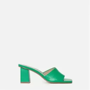 Missguided Block Heeled Mules - Green