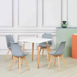 Mmilo Set Of 4 ECN Light Grey Tulip Style Dining Chair