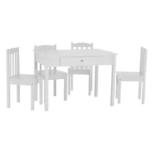 Interiors By Premier Housewares Childrens 5 Piece Table and Chair Set White