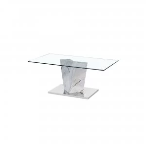 Alpha Coffee Table with White Marble Effect Base