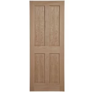 4 Panel Oak Veneer Unglazed Internal Fire Door H1981mm W838mm