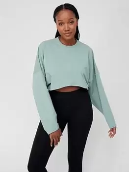 adidas Yoga Sweatshirt, Green, Size L, Women