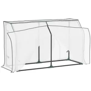 Outsunny Mini Greenhouse Portable Garden Growhouse for Plants with Zipper Design for Outdoor, Indoor, 120 x 45 x 70cm, White