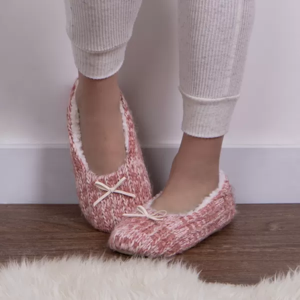 totes Knitted Pink Ballet Slippers Pink