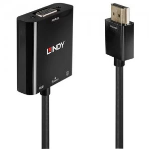 Lindy 38285 video cable adapter 0.1 m HDMI Type A (Standard) VGA (D-Sub) Black
