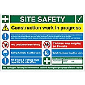 Site Sign Site Safety PVC 60 x 90 cm