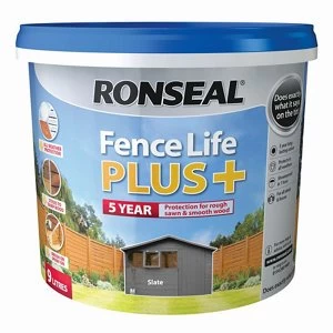 Ronseal Fence life plus Slate Matt Fence & shed Wood treatment 9L