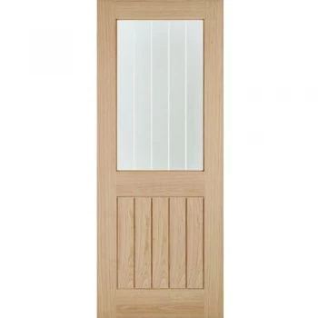 LPD Belize Unfinished Oak 1 Light Glazed Internal Door - 1981mm x 838mm (78 inch x 33 inch)