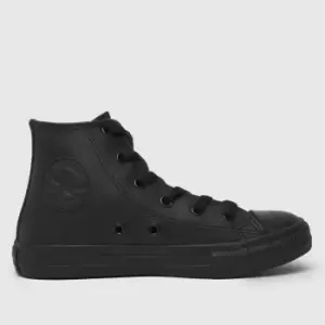 Converse Black All Star Hi Leather Junior Trainers