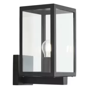 Zinc HESTIA Outdoor Glass Panel Box Lantern Black