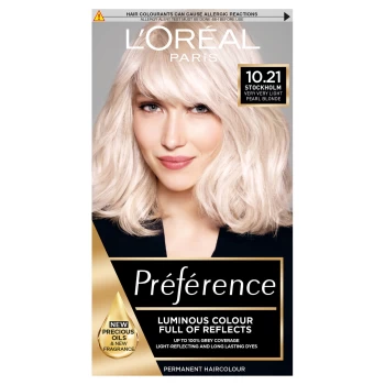 L'Oral Paris Prfrence Infinia Hair Dye (Various Shades) - 10.21 Stockholm Very Light Pearl Blonde