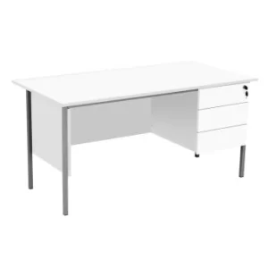 Eco 18 1500 X 750 4 Leg Rectangular Desk 3D Pedestal White-Black