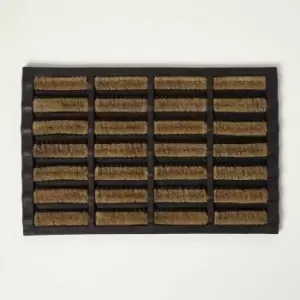 Homescapes - Heavy Duty Rubber & Coir Doormat Scraper 60 x 40cm - Black & Brown