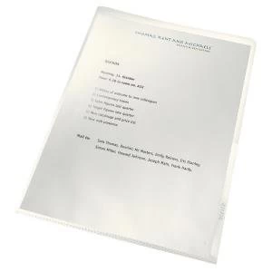 Leitz Recycled Cut Flush Folders A4 Clear Pack of 100 40011003