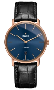 Rado DiaMaster Thinline Automatic Mens watch - Water-resistant 5 bar (50 m), Ceramos, blue