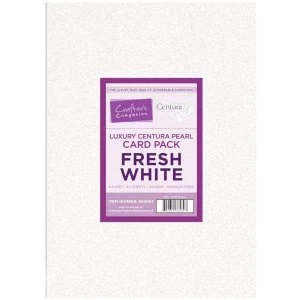 Crafter's Companion Luxury Centura Pearl A4 Card Fresh White 40 Sheets