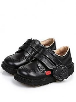 Kickers Boys Kick Lo Velcro Shoe - Black, Size 1 Older