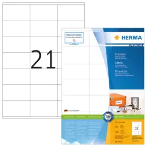 HERMA Labels Premium A4 70x41mm white paper matt 2100 pcs.