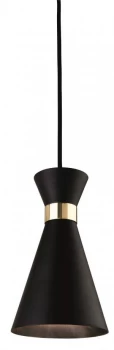 1 Light Ceiling Pendant Black, Brass, E27
