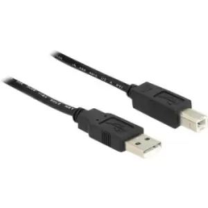 Delock USB cable USB 2.0 USB-A plug, USB-B plug 20.00 m Black UL-approved 83557
