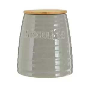 Biscuit Canister in Grey Dolomite/Bamboo