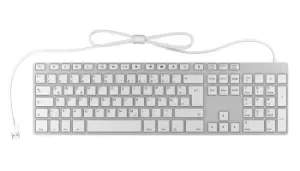 KeySonic KSK-8022U keyboard USB QWERTZ German Silver, White